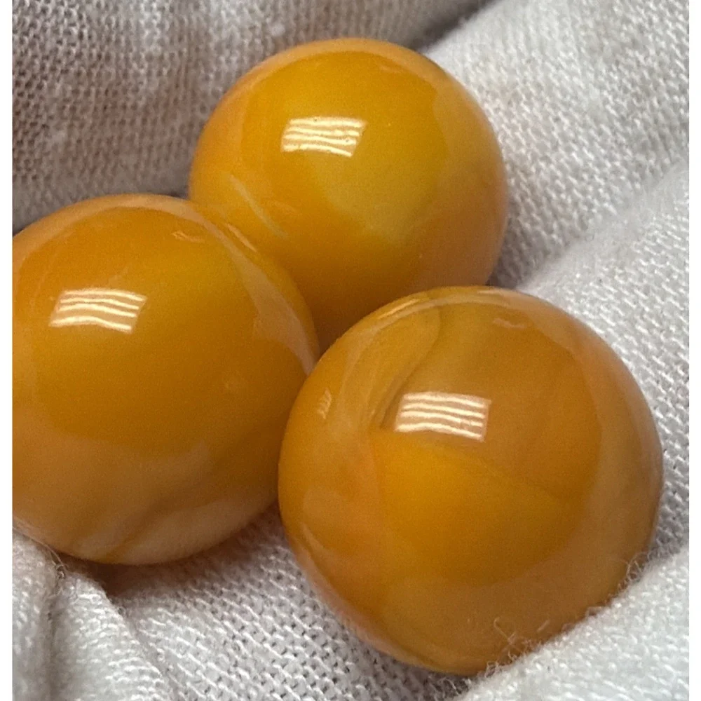 Vtg Lot of 3 Vitro Agate Marble King Orange Marmalade Jelly Butterscotch